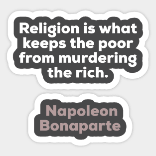 Religion - Napoleon Bonaparte Sticker